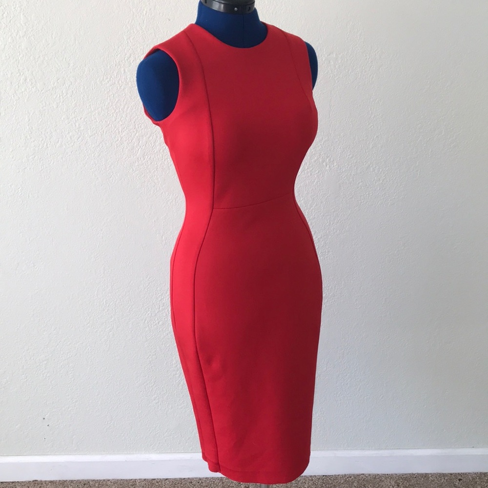 Form fitted red dress